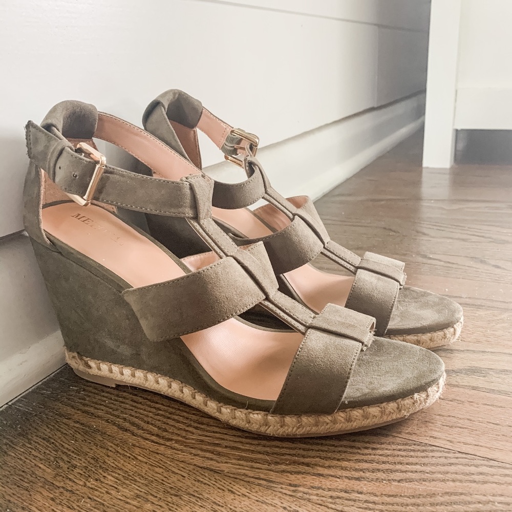 Olive Green Wedge Sandals